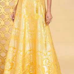 RANGMANCH BY PANTALOONS Ethnic Motifs Zari Flared Maxi Skirt image 3