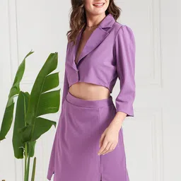 Athena Lapel Collar Coat With Skirt Co-Ords image 4