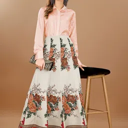 SAPTRANGI Flared Maxi Skirt image 1