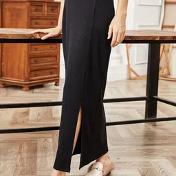 LULU & SKY Side Slit A Line Maxi Skirts-picture-44