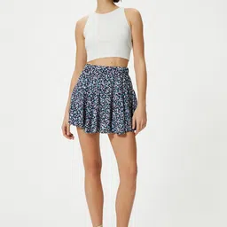 Koton Floral Printed Flared Mini Skirt image 4