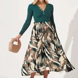 OTABU Printed A-Line Flared Maxi Skirts image 5