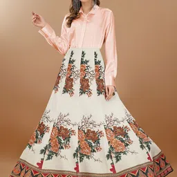 SAPTRANGI Flared Maxi Skirt image 5