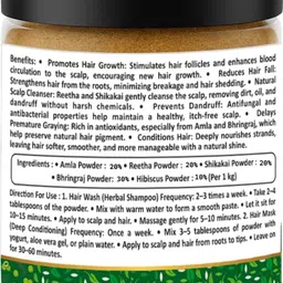 vegan roots Amla Reetha Shikakai Bhringraj Hibiscus 150g formulated Mix Powder for Hair image 2