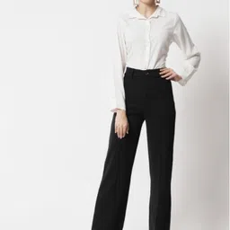 belwell Women Regular Fit Black Cotton Blend Trousers image 3