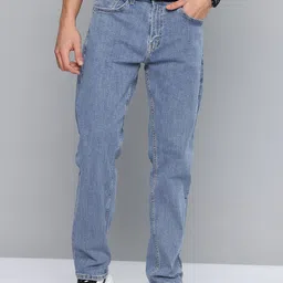 levi's 505 Men Straight Fit Mid Rise Blue Jeans image 1