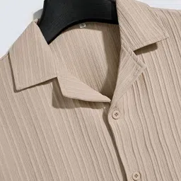 mojamedi Men Regular Fit Self Design Lapel Collar Casual Shirt image 3