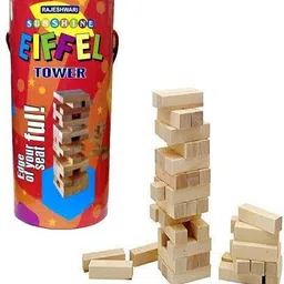 shyam creation Eiffel Tower Hardwood Block Stacking Tower Game for Age 6 and up Tube Pack-picture-20