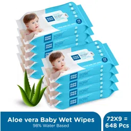 meemee Soft Cleansing Baby Wet wipes without Lid | Aloe vera - Pack of 9-picture-19