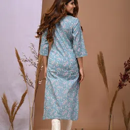 rimeline Women Printed Pure Cotton Straight Kurta image 2
