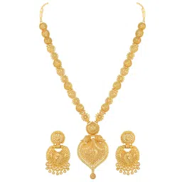 Asmitta One Gram Gold plated Premium Quality Long Necklace set for women-image-10