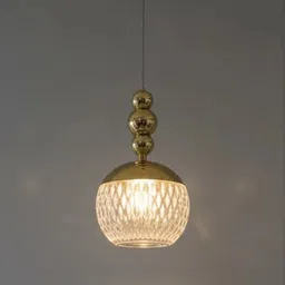 swiatlo Gold Hanging Lamp with Crystal Textured Glass Shade for Living Room Pendant Lamp Ceiling Lamp image 3