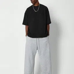 dockstreet Men Loose Fit Grey Cotton Blend Trousers-picture-17