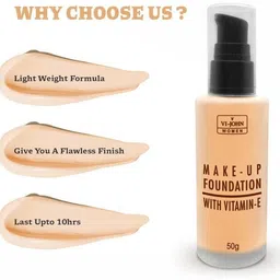 vi-jhon Women Makeup Foundation Whith Vitamin E All Skin Types Skin Tones Foundation image 3
