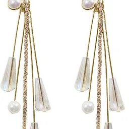 yellow chimes A5 Grade Crystal Hanging Butterfly Long earrings Crystal Alloy Drops & Danglers-picture-30