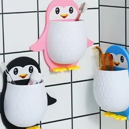 webdealz Plastic Penguin Design Wall Mounted Storage Organizer for Bathroom/Kitchen Etc x3.266 Storage Basket image 2