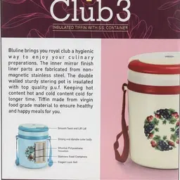 samrat royal Insulated Blue Royal Club Lunch Box 3 +1 3 Containers Lunch Box image 3