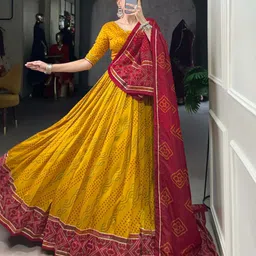 house of common Floral Print Semi Stitched Lehenga Choli image 1