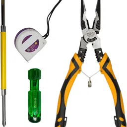 Nose Plier 9.5 Inch,2 In 1 Screw Driver,Tape 3Mtr Needle Nose Plier-image-84