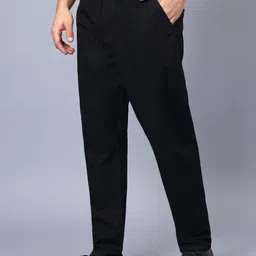 hauwer Men Solid Black Track Pants image 2