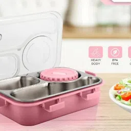 moira international Insulated Lunch Box with Airtight Lid Bowl & Stainless Steel Liner Tiffin_K160 3 Containers Lunch Box image 5