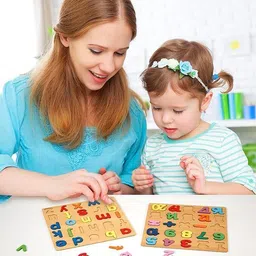 thinkoo Wooden Educational Puzzle Set, Alphabet for Toddlers 2+ Years image 3
