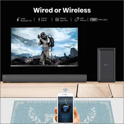 Portronics Pure Sound 101 Soundbar Wired Woofer 120W, 2.1 Channel, HD Sound, Remote Control 120 W Bluetooth Soundbar image 3