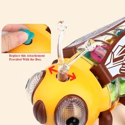 nh world Electric Walking Bee Toy Transparent Gear Little Bee Toy(3XAA Battery Included) image 4