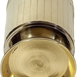 a & h enterprises Heavy Handmade Brass Water Drinking Glass Set Striped Design - Set of 1 pcH4 Glass Set Water/Juice Glass image 5