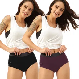 freecultr Pack of 2 Women Hipster Black, Maroon Panty-picture-19