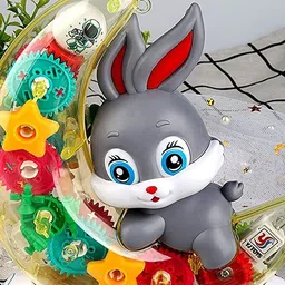 goyal's Gear Moon Rabbit Toy Car Durable Flashing Moon Rabbit Shaped Car Toy for Kids image 4