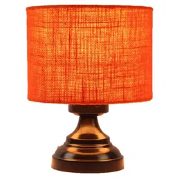 new era Basic Iron Night Lamp with Jute Shade (Black & Orange) image 4