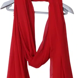 xpant Chiffon Solid Red Women Dupatta image 3
