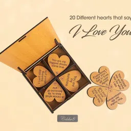 celebr8 20 Reasons Why I Love You Message Gift Surprise Wooden Box Greeting Card image 2