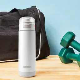 zoku Flip Top 500ml White & Grey Stainless Steel Bottle-picture-28