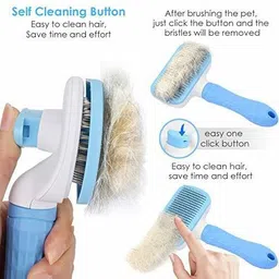 decorvaiz Pet Cleaning Slicker Brush Self Cleaning Shedding Brush With Handle Slicker Brushes for Dog, Cat, Rabbit, Hamster, Dog & Cat image 3