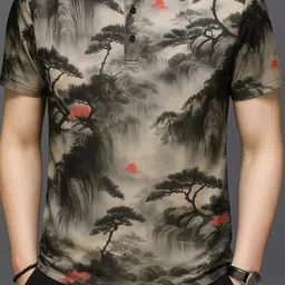 endgame Men Printed Polo Neck Elastane Beige T-Shirt-picture-15