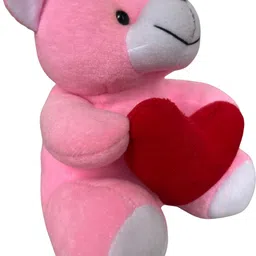 little gattu PINK TEDDY WITH HEART - 30 cm image 3