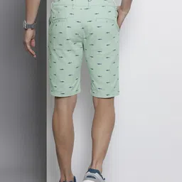 the indian garage co. Printed Men Green Chino Shorts image 3