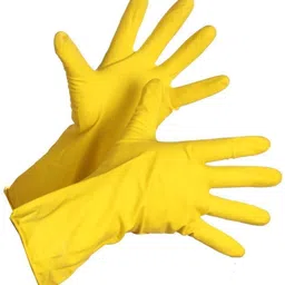 glamaxy Pack Of 4 Pair Reusable Rubber Hand Gloves for Washing, Cleaning Kitchen and Gardening Shoulder Glove image 2