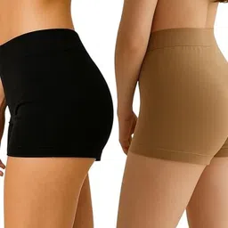 nyora Pack of 2 Solid Women Multicolor Casual Shorts image 2