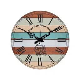 olive tree Romonov Multicolour Engineered Wood Wall Clock image 4