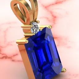 sidhgems 10.25 Ratti 9.25 Carat Certified Natural Blue Sapphire Pendant Gold-plated Sapphire Brass Pendant-picture-17