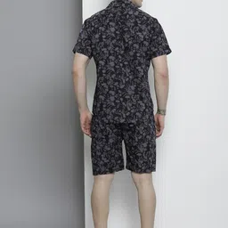 the indian garage co. Men Night Suit Set Black Checkered image 4