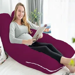 ag pro comfort Velvet U-Shape Solid Microfiber Pregnancy/Maternity Pillow for pregnant women Polyester Fibre Solid Pregnancy Pillow Pack of 1 image 3