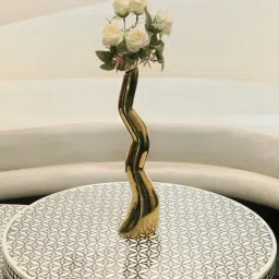 CasaGold Premium Gold Coral Reef Antique Metal Flower VASE-image-54