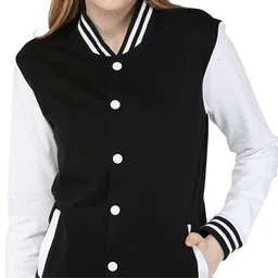 be savage Women's Full Sleeves Baseball Cotton Jacket image 5