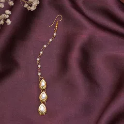 Ruby Raang Girls Gold-Plated Kundan Studded Maangtikka-image-64