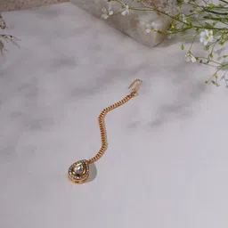 Ruby Raang Gold-Plated & Kundan-Studded Maang-Tikka-picture-20