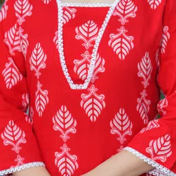 prisca Women Printed Viscose Rayon Straight Kurta image 4